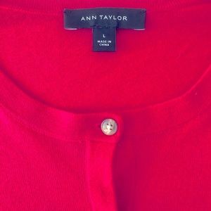 Red cardigan sweater by Ann Taylor